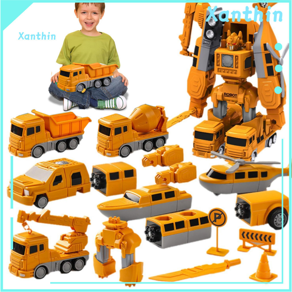 Transforming Robot Toy Magnetic Construction Car Set 1 Kids Modular Truck Model Educational Deformation for Toddlers