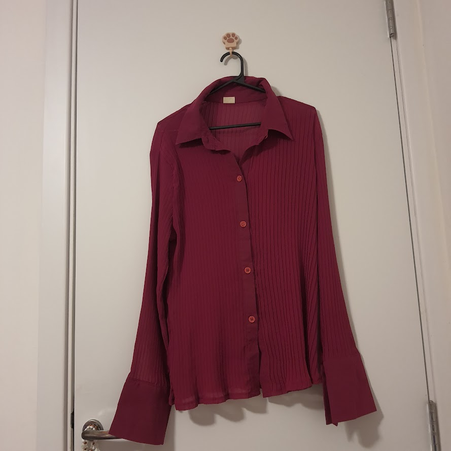 Camisa rosa magenta colarinho casaqueto chemise cosplay retrô vintage romântica delicada camponesa kawaii lolita pastel