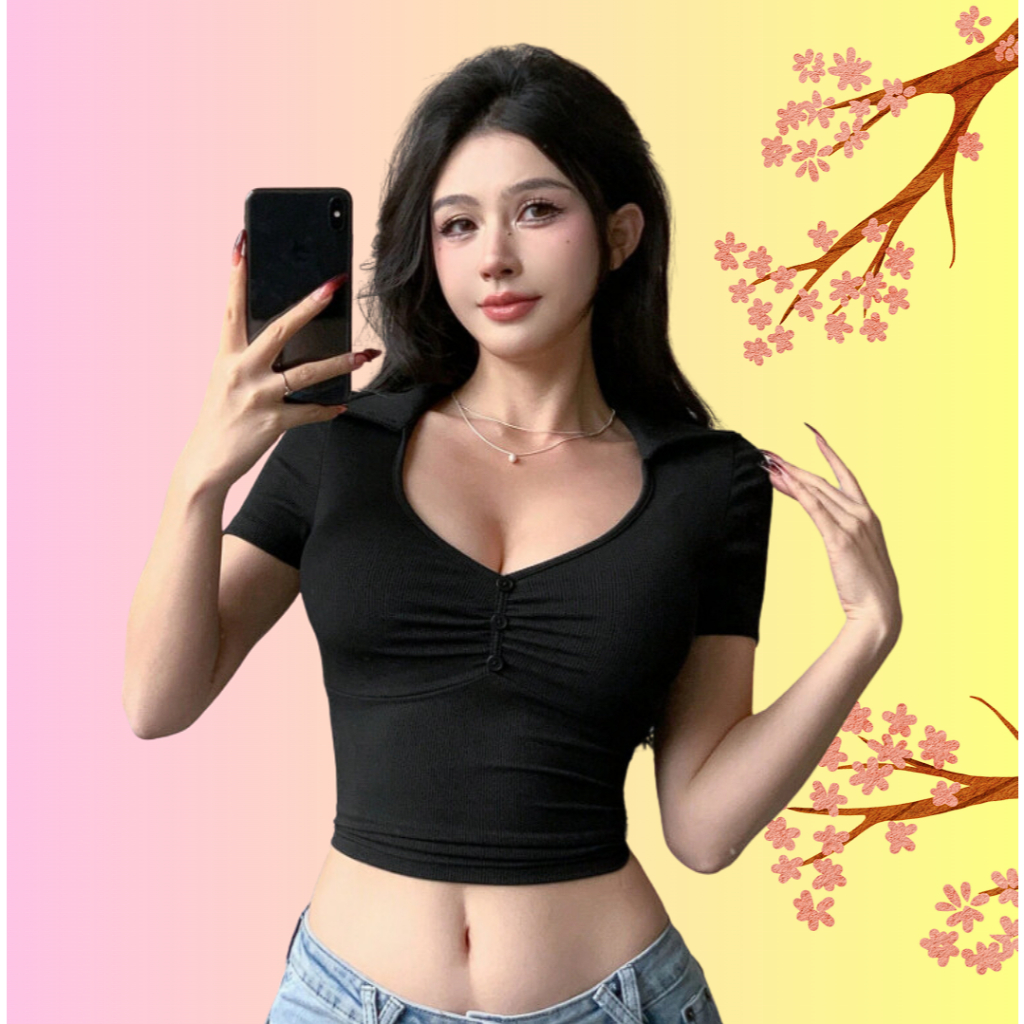 Blusa Feminina slim fit preto lolita fada coquette academia grunge y2k dolette blogueirinha street cottagecore