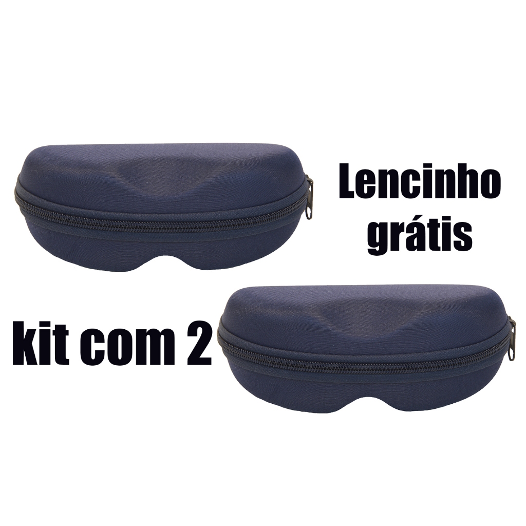Kit COM 2 Estojo em EVA grande - para proteção e segurança dos óculos + flanelas grátis