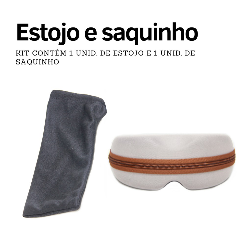 Estojo em EVA grande + Saquinho - Kit proteção - Case, Caixa Para Guardar Óculos - flanela grátis
