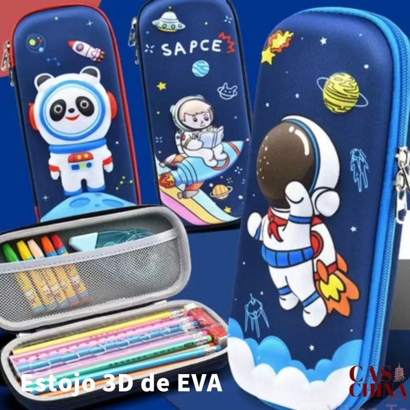 Estojo 3D de EVA - Grande Capacidade, Perfeito para Volta às Aulas