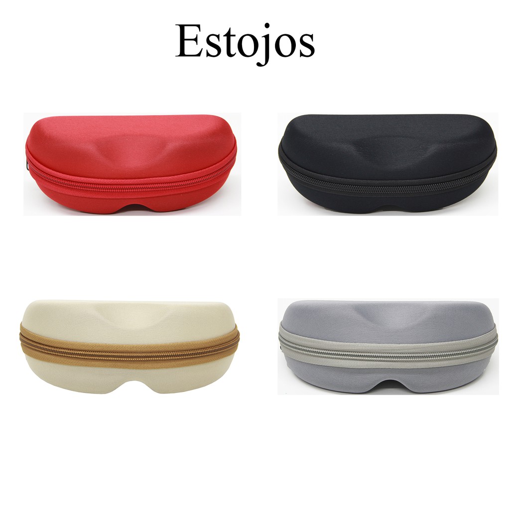 Estojo para Óculos de Sol com ziper - grande em EVA revestido em tecido (flanela grátis) cor: