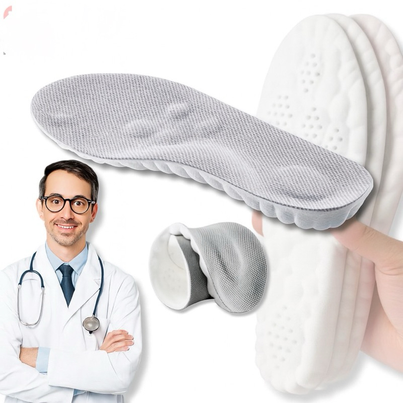 Par de Palmilhas Esportivas de Látex Alta Elasticidade com Suporte de Arco e Absorção Choque dor pés saldo promoção