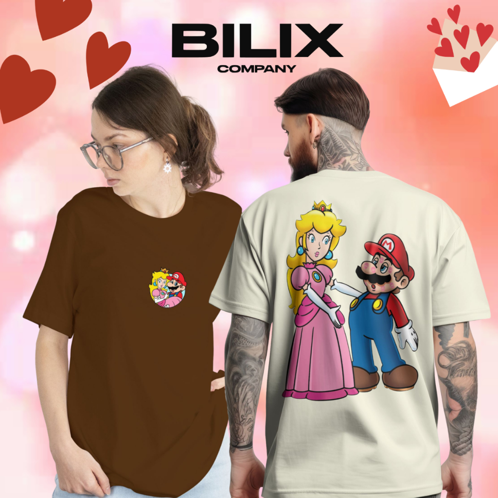 KIT CASAL 2 Camisetas Dia Dos Namorados Games e Animes Oversized Streetwear Unissex De Algodão Jogos