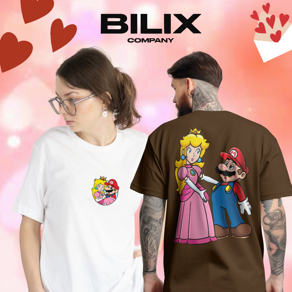 KIT CASAL 2 Camisetas Dia Dos Namorados Games e Animes Oversized Streetwear Unissex De Algodão Jogos