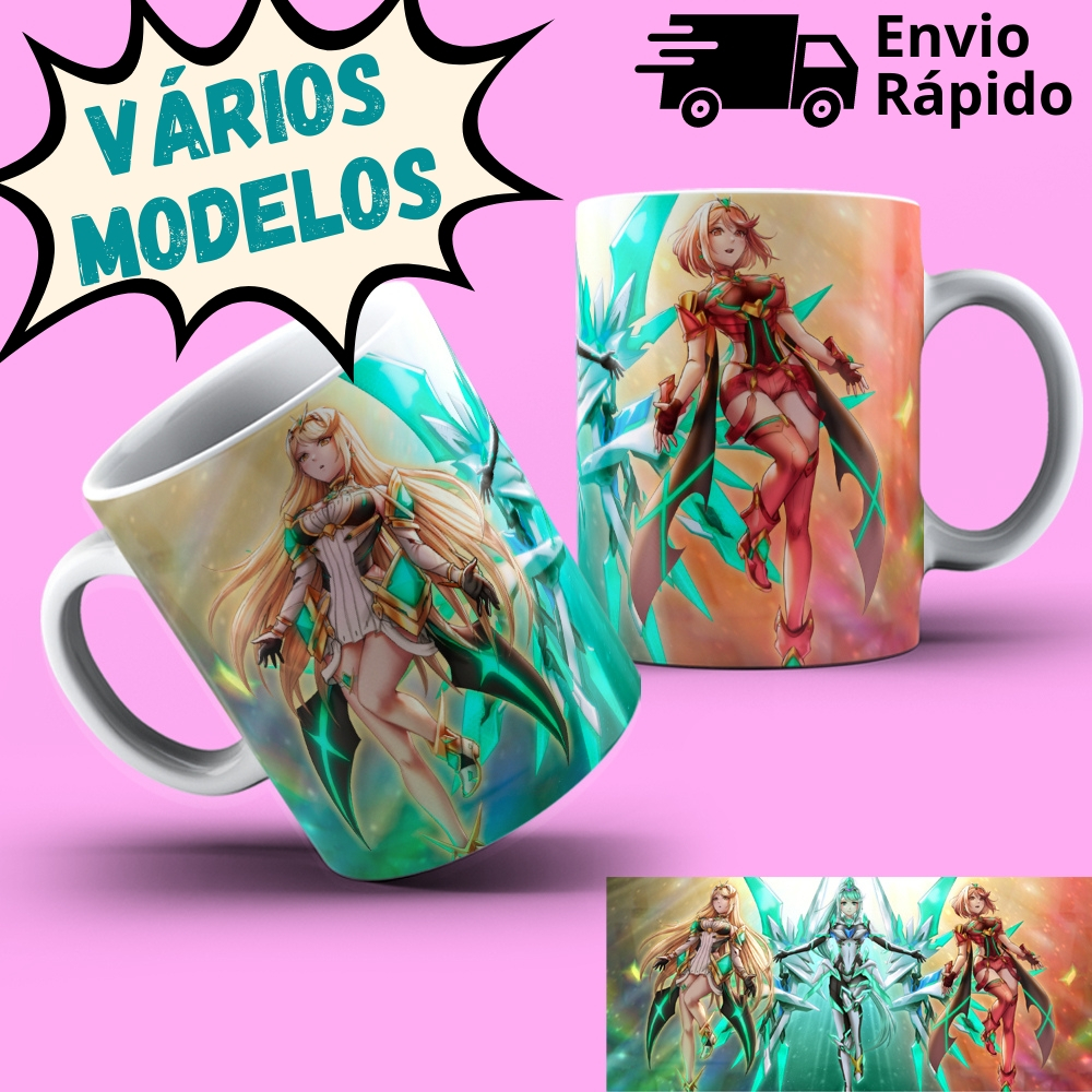 Caneca Xenoblade Chronicles Mythra Hikari Pyra Anime Game