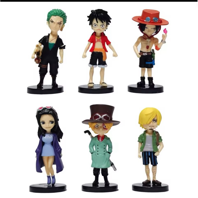 set/ 6 peças One Piece Luffy Anime Action Figure, Macaco Bonito D, 1 Pc Luffy Roronoa Zoro Modelo, Coleção Sanji