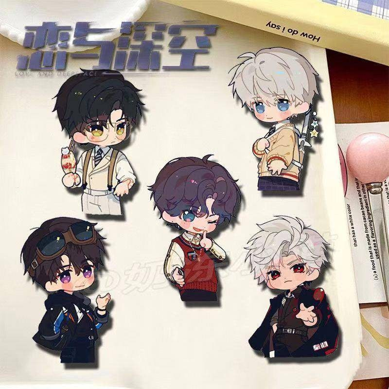 5item/Set Game《Love and Deep Space》Zevier、Zain、Raphael、Lalayo、Cyrus、Qin Che、Shenhui、Li Qiyu Anime Badge Acrylic Brooch C