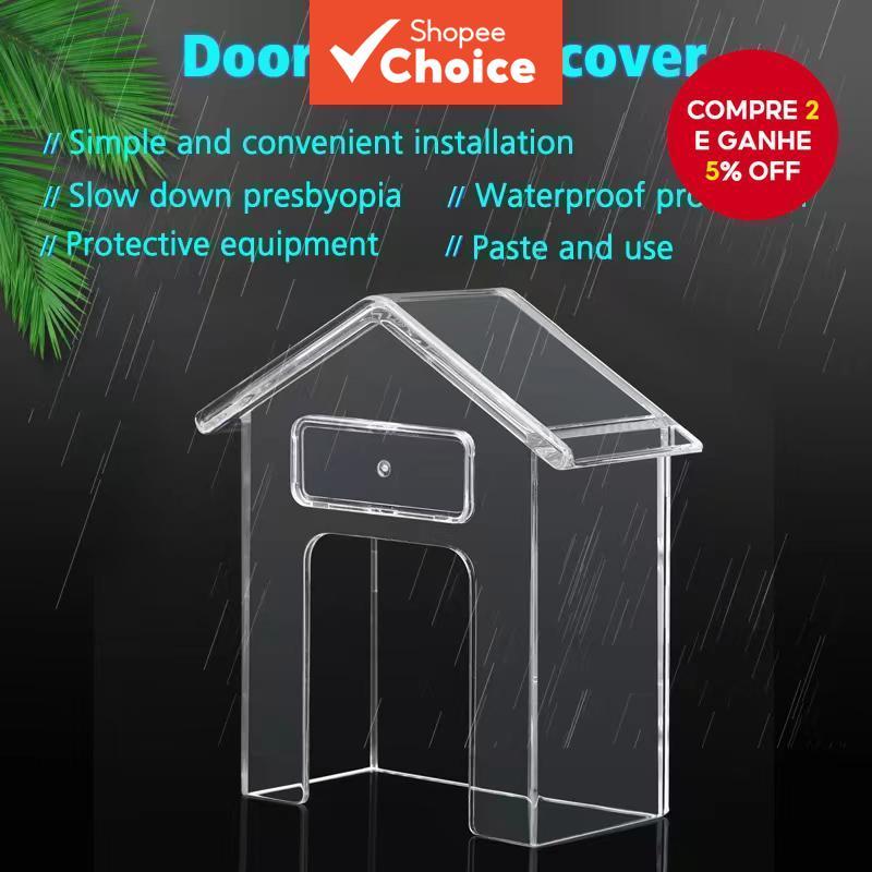 Capa à prova d'água para campainha, capa transparente à prova de chuva para proteger o botão da campainha, capa de