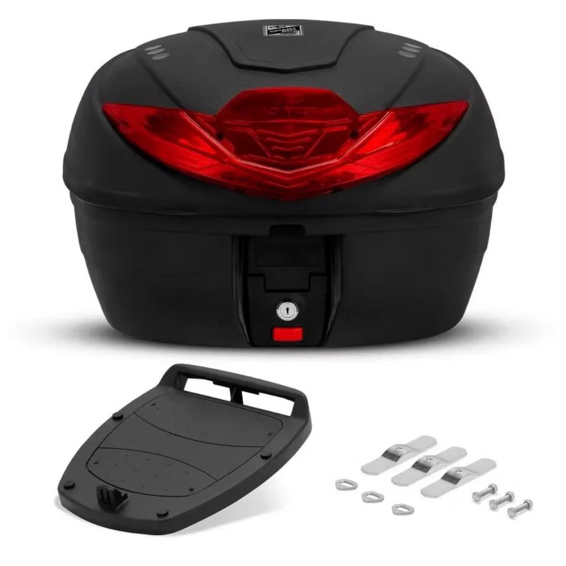 Baú Moto 35 Litros Smart Box Preto Pro Tork Porta Capacete Bagageiro Moto