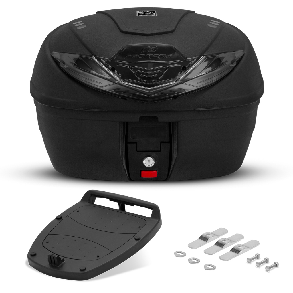 Baú Bauleto Moto Traseiro 35 Litros Smart Box 4 Universal Preto Lente Fumê - Pro Tork