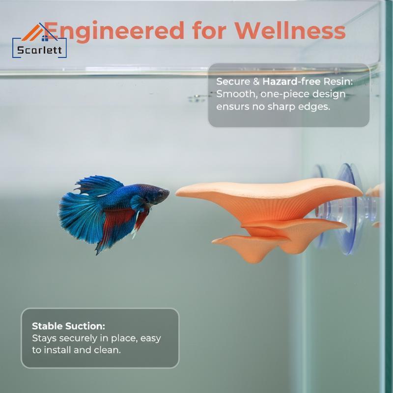 [Scarlett] 1 Unidade De Cogumelo Betta Fish Hammo Eco-Friendly Safe Hideout Aquarium Supply Para Descansando Criação Hab