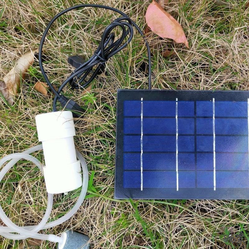 【O2 Contínuo】Continuous Oxygen Supply Solar Aquarium Pump/Bomba De Ar Para Tanque De Peixes/Bomba De Oxigênio Solar