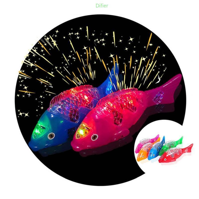 Difier LED Brinquedo Musical Peixe Brilhando Escuro Kiddie Favor Festival Party Supply