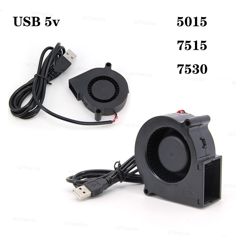 DC 5V USB 5015 7515 7530 Ventilador Turbo De Refrigeração Sem Escova Para Impressora 3D Cooler Inversor Energia Bomba Ar