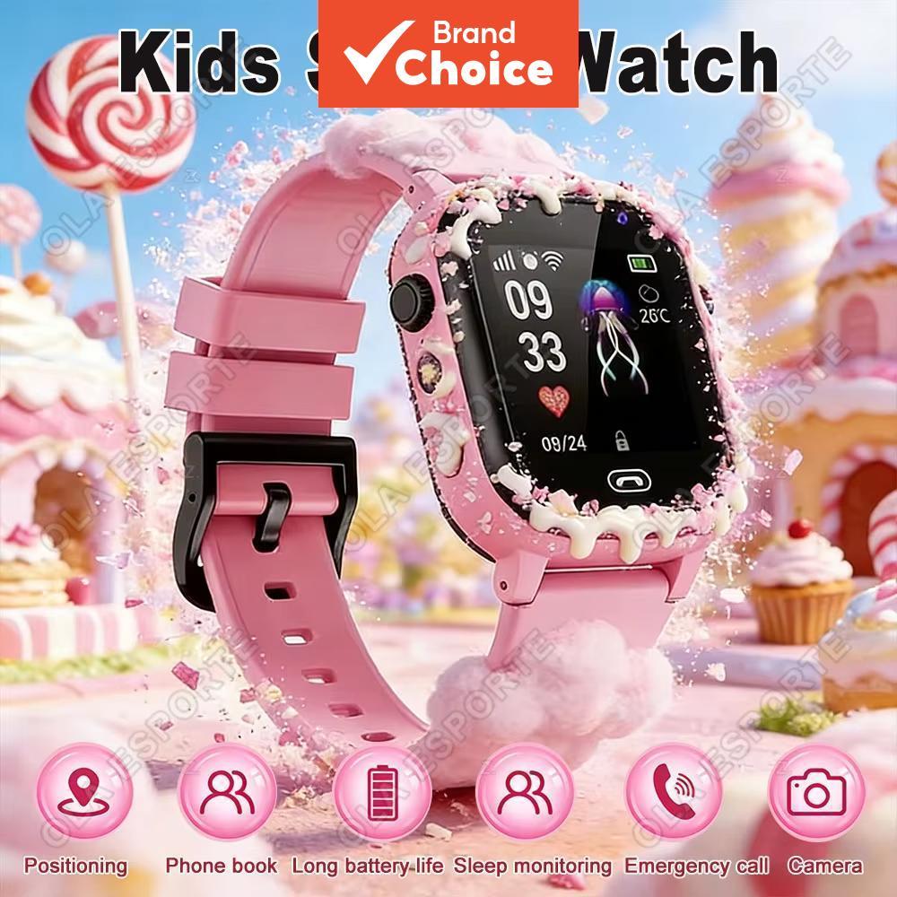 Relógio Inteligente Infantil Vídeo Chamada com Cartão SIM Smartwatch à Prova d’Água com GPS e Câmera SOS para Meninos e