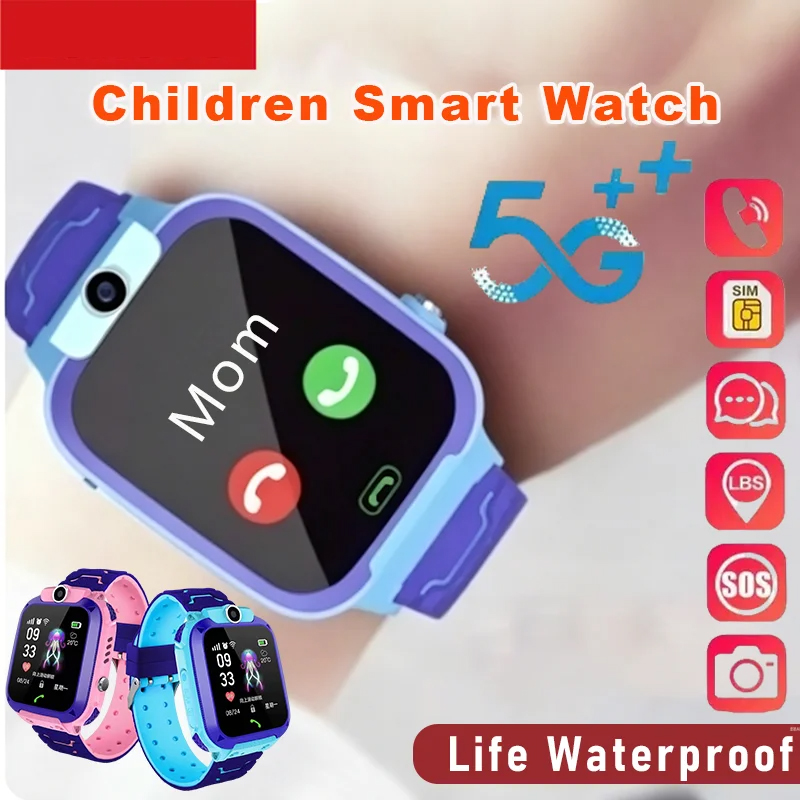 À Prova Dwaterproof Água Relógio Inteligente Crianças Sos Gps Localização Cartão Sim Chamada Câmera Criança Smartwatch P