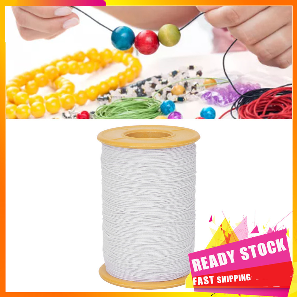 Gfgfgfgg Corda elástica para pulseiras 0.5mm cabo branco cortável diy artesanato pulseira colar doméstico jóias