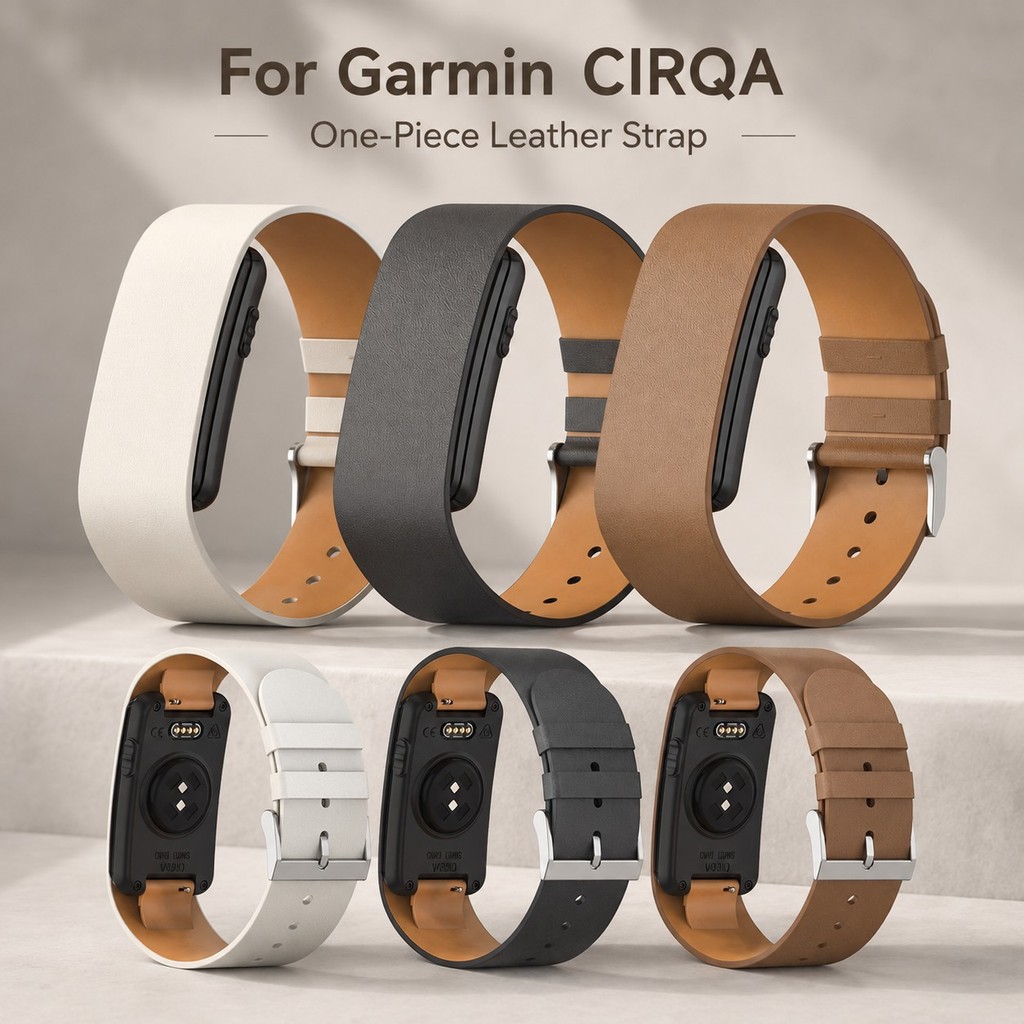 Para Pulseira De Relógio De Couro Genuíno Garmin CIRQA – Substituição Macia Sem Costura Com Design Oculto Integrado Home