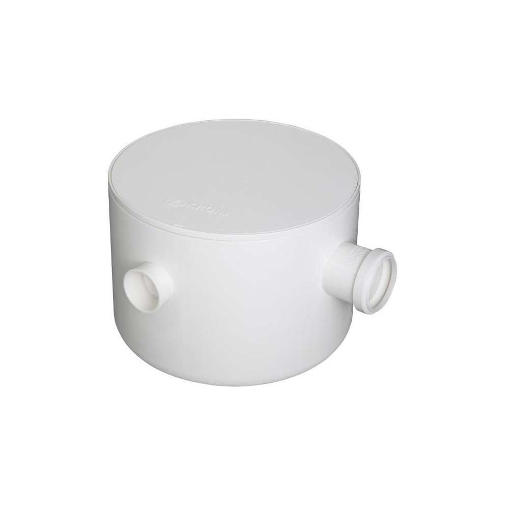 Caixa Sifonada Redonda com 3 Entradas Branca 250x172x50mm - Krona