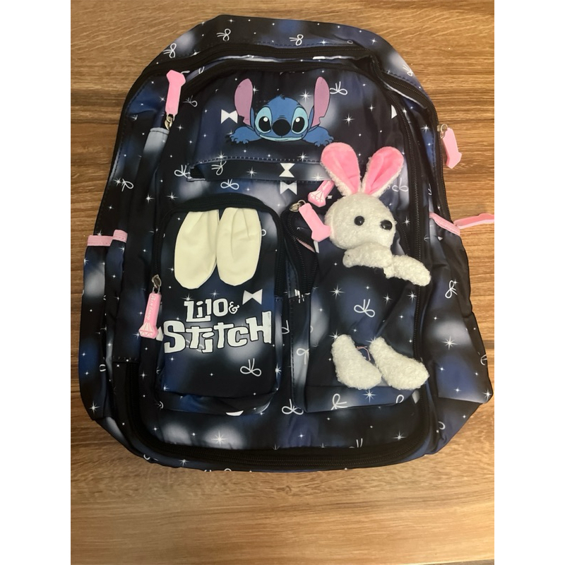 Mochila escolar feminina STITCH de grande capacidade para meninas e meninos/Bolsa de computador para estudante do ensin