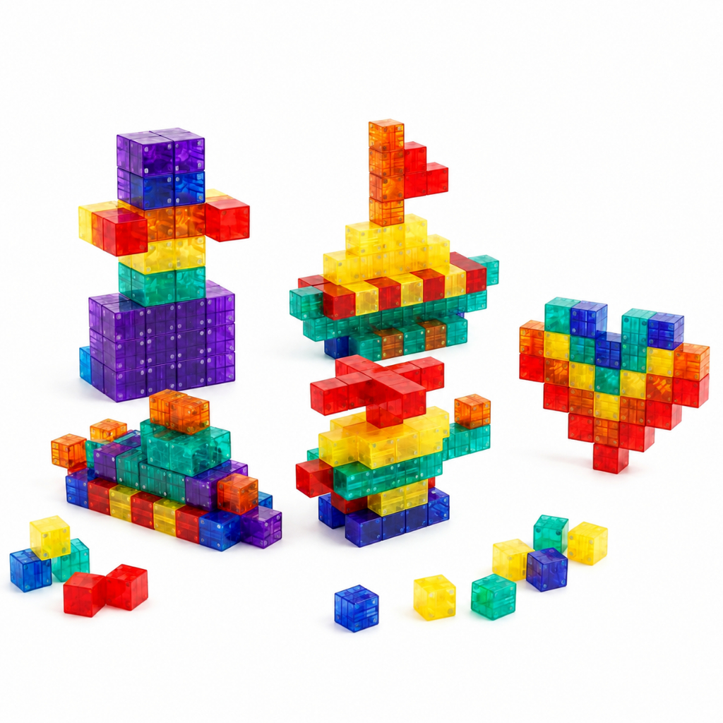 Kit 100pcs Blocos De Construção Magnéticos Conjunto De 2cm , Brinquedo De Cubo Educacional DIY Para Crianças