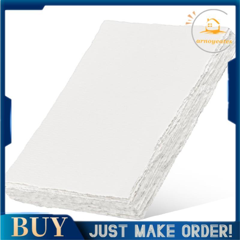 Papel Branco Feito À Mão Em , Aquarela Grosso 300 GSM-25 Peças Conjunto , 15.2x10.2cm , Ideal Para Cartões DIY E Pintura