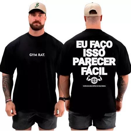 Camiseta Masculina Algodão Premium Adulto Plus Size Infantil Streetwear Over Parecer Facil Academia Treino Dieta Shape