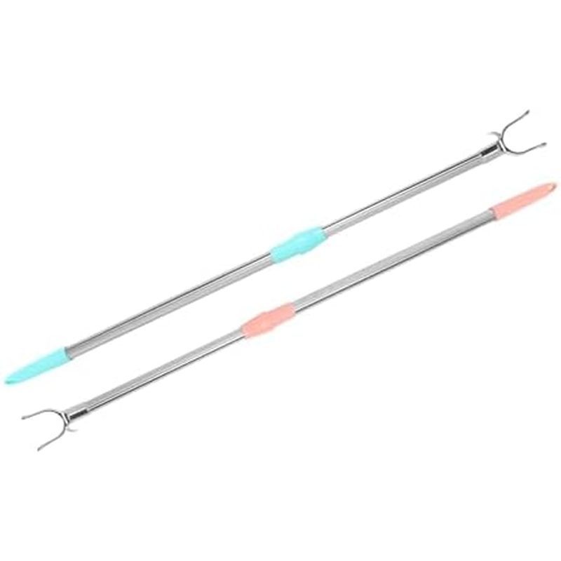 UKCOCO 2pcs Adjustable Clothes Drying Poles Retractable Clothesline Rods with Strong Bearing Capacity for Household Balc