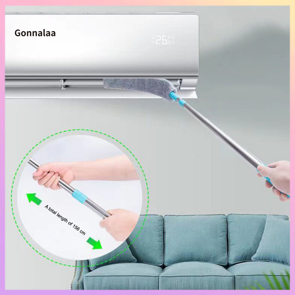 Dust Brush with Washable Cloth Long Adjustable Rod Feather Duster Retractable Handle Gap Cleaner for Home Car Office –
