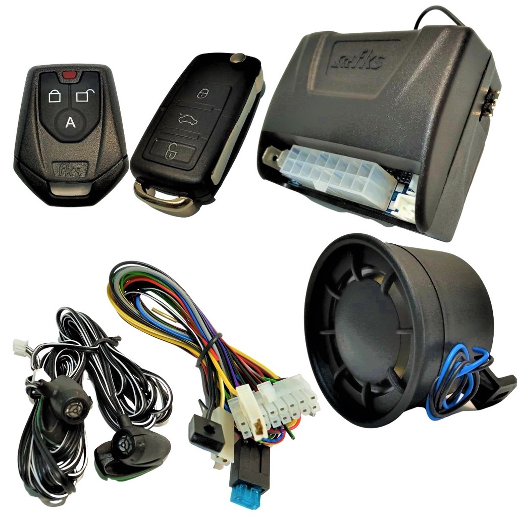 Alarme Bloqueador Completo Com Controle Chave Canivete Sirene Automotivo Veiculos Carro Universal