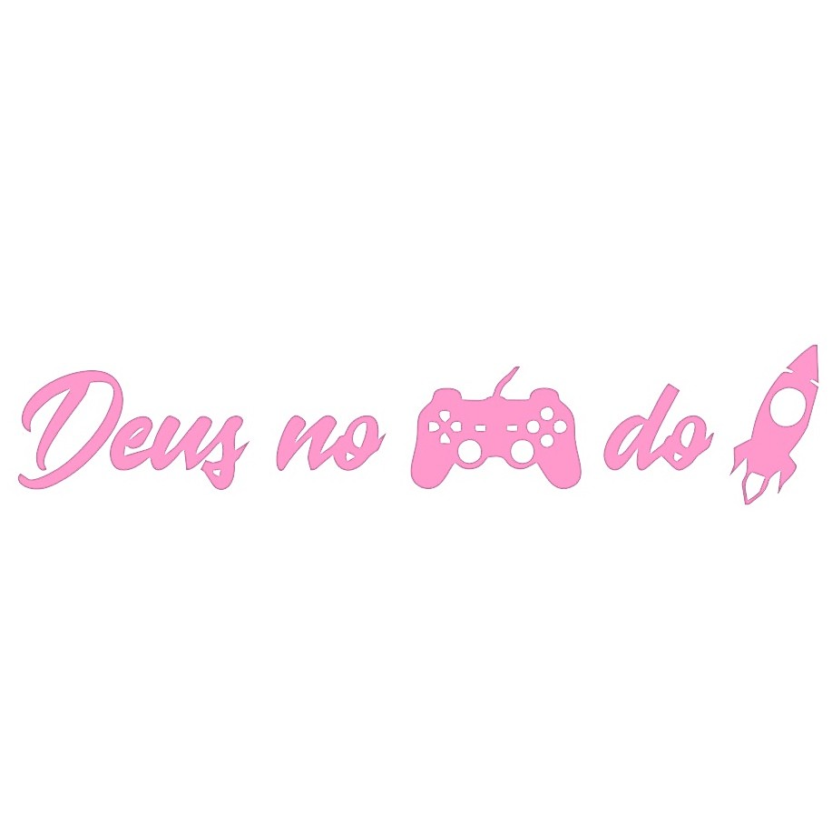 adesivo deus no controle do foguete rosa para carro moto 17 cm
