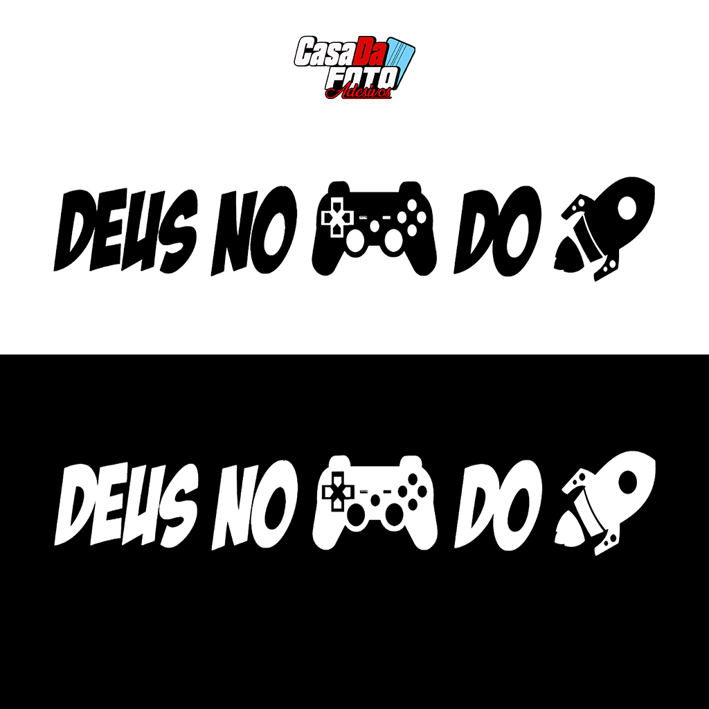 Adesivo Deus no controle do foguete 20x4cm para moto bike carro capacete caminhão