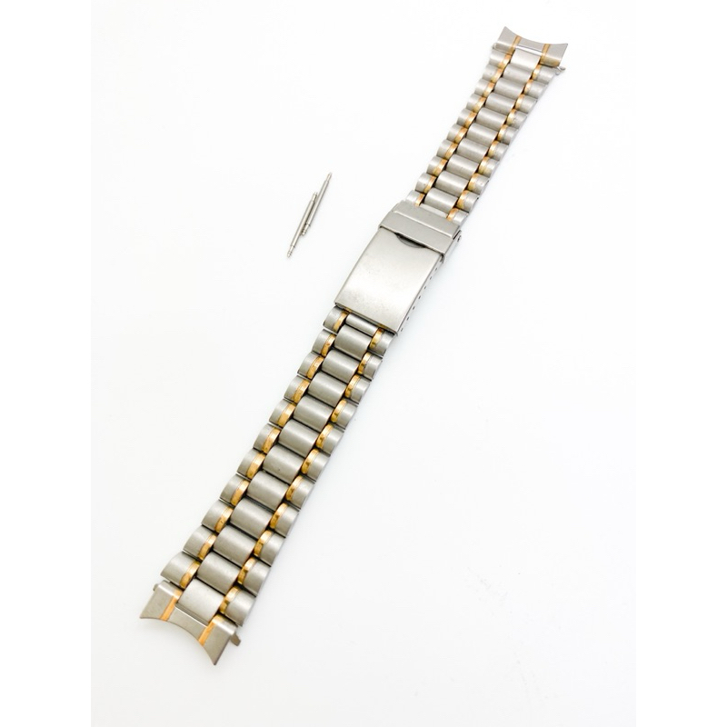 Pulseira compatível Technos Skydiver  Aço Mista Dourada 18mm+pinos