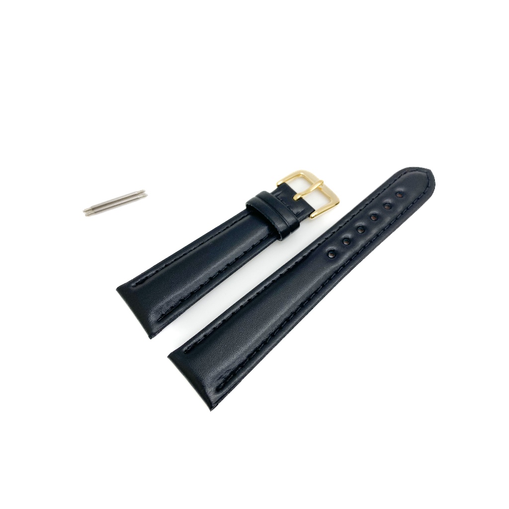 Pulseira para Relógio Couro Elegante Preta  Compativel 18mm Fivela Dourada+Pinos