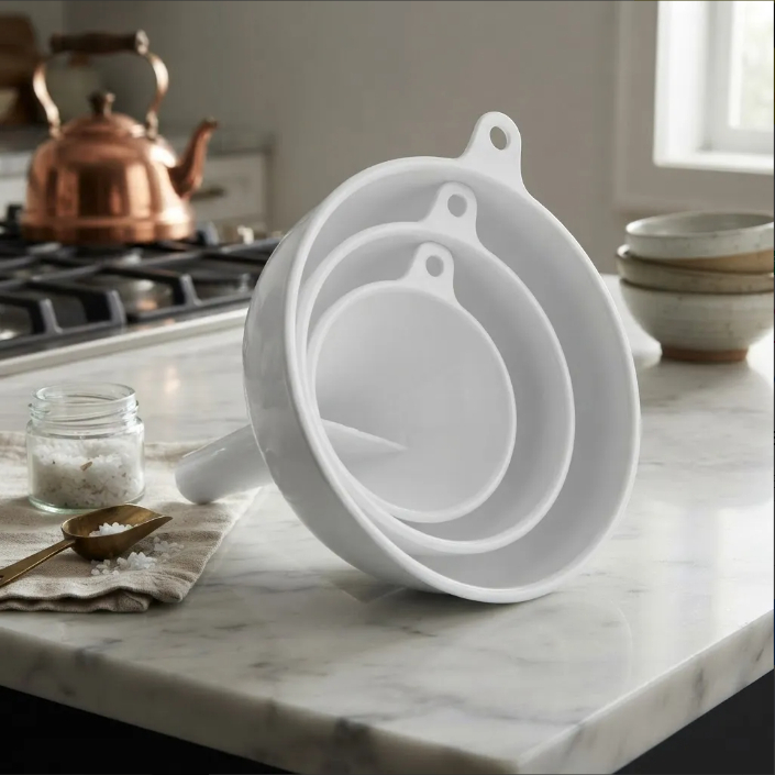 Conjunto 3 Funil Grande Medio Pequeno De Plastico Multiuso