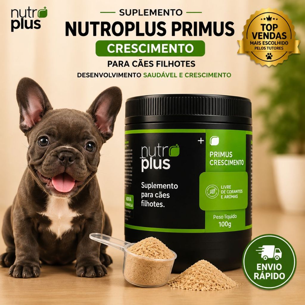 Suplemento para Cães Filhotes 100g Desenvolvimento Saudável e Crescimento equilibrado Nutroplus Primus