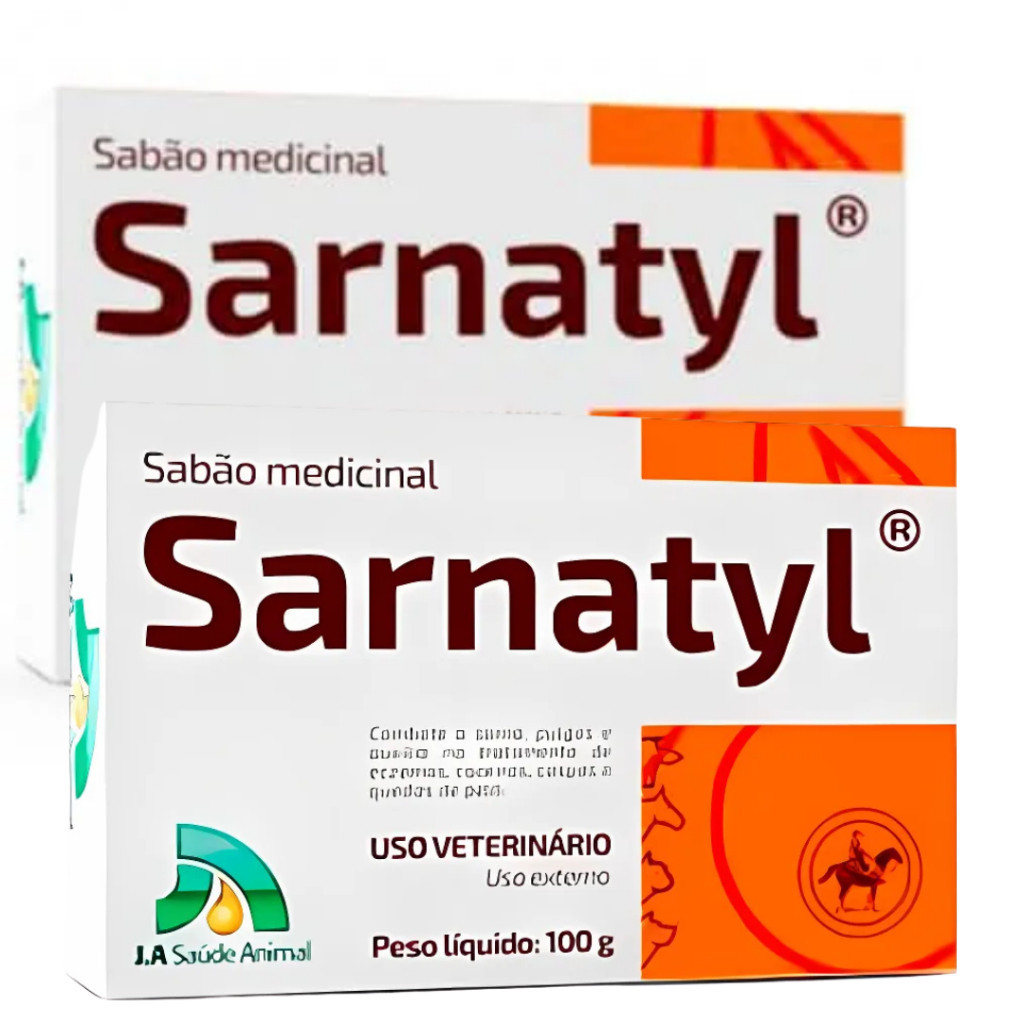 2 Sabonetes Sarnatyl - Contra Sarna Pulgas Coceiras Caspa 100g - Cães Gatos