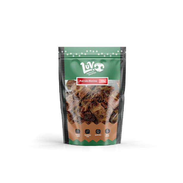 Snack Pulmão Bovino 100g - Luv
