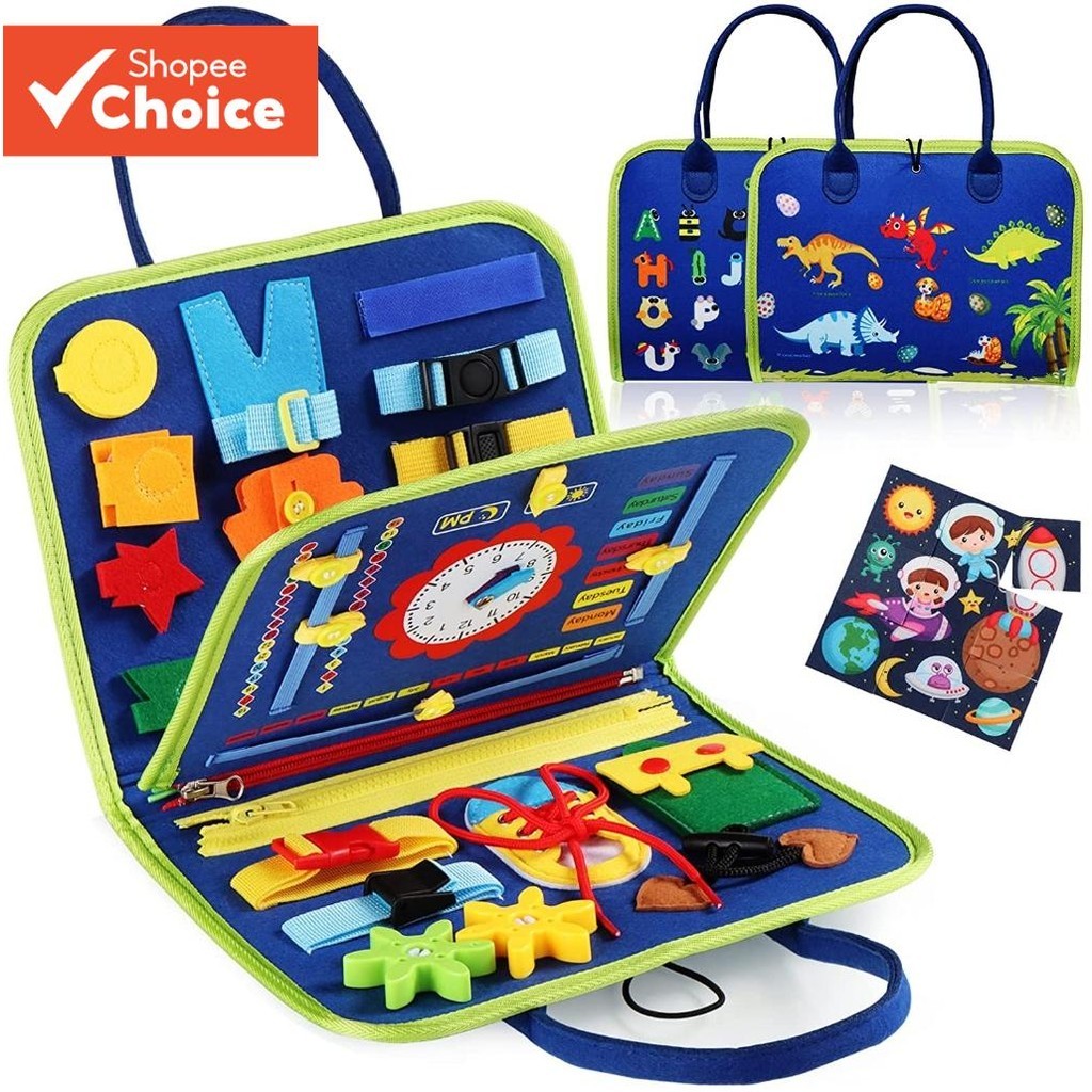 Montessori Busy Board Para Crianças-Brinquedos Sensoriais De Habilidades Básicas A Vida Com Botão De Zíper De Fivela Apr