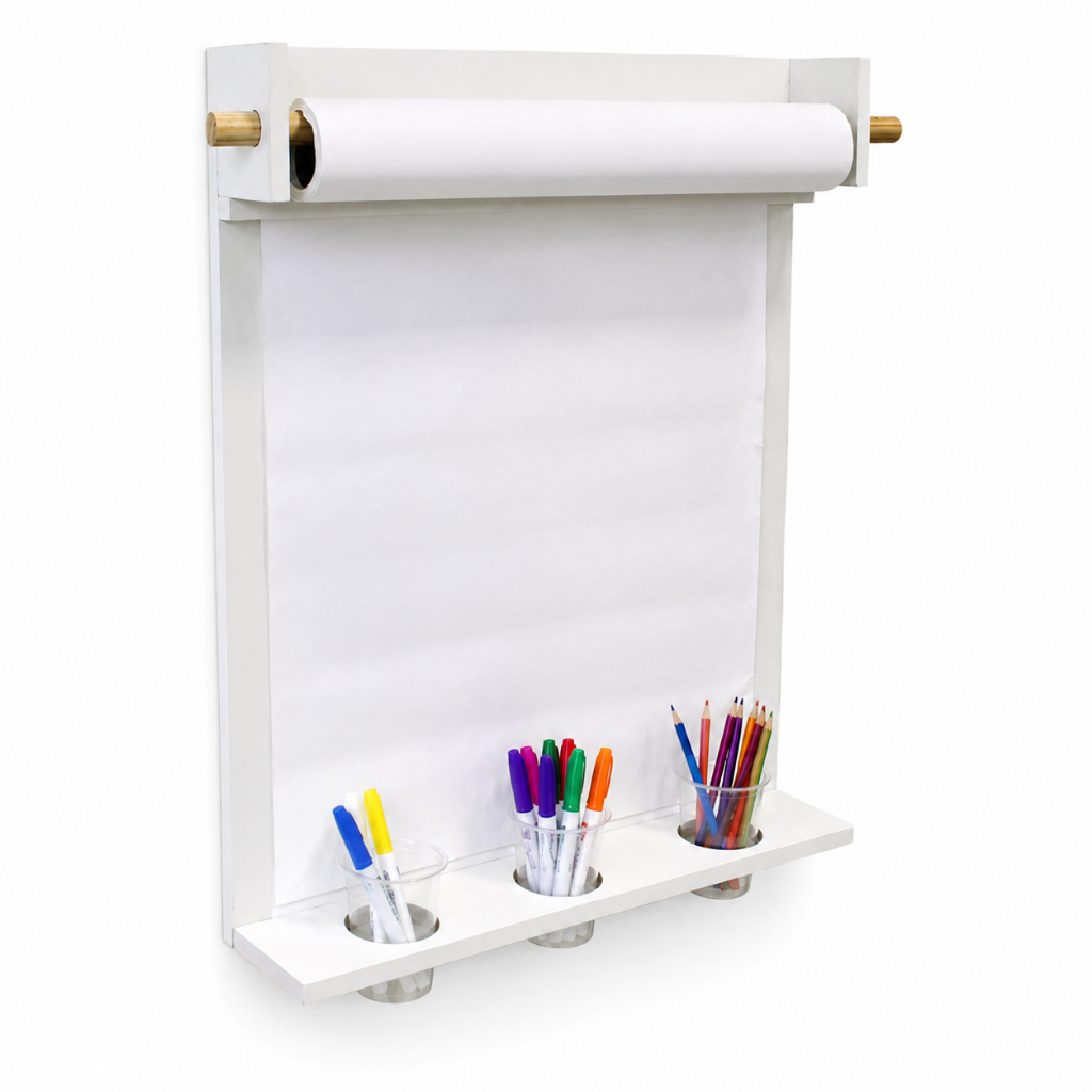 Painel Lousa Criativa Branca Infantil Educativa para Pintura e Desenho Montessori / Bobina de Papel