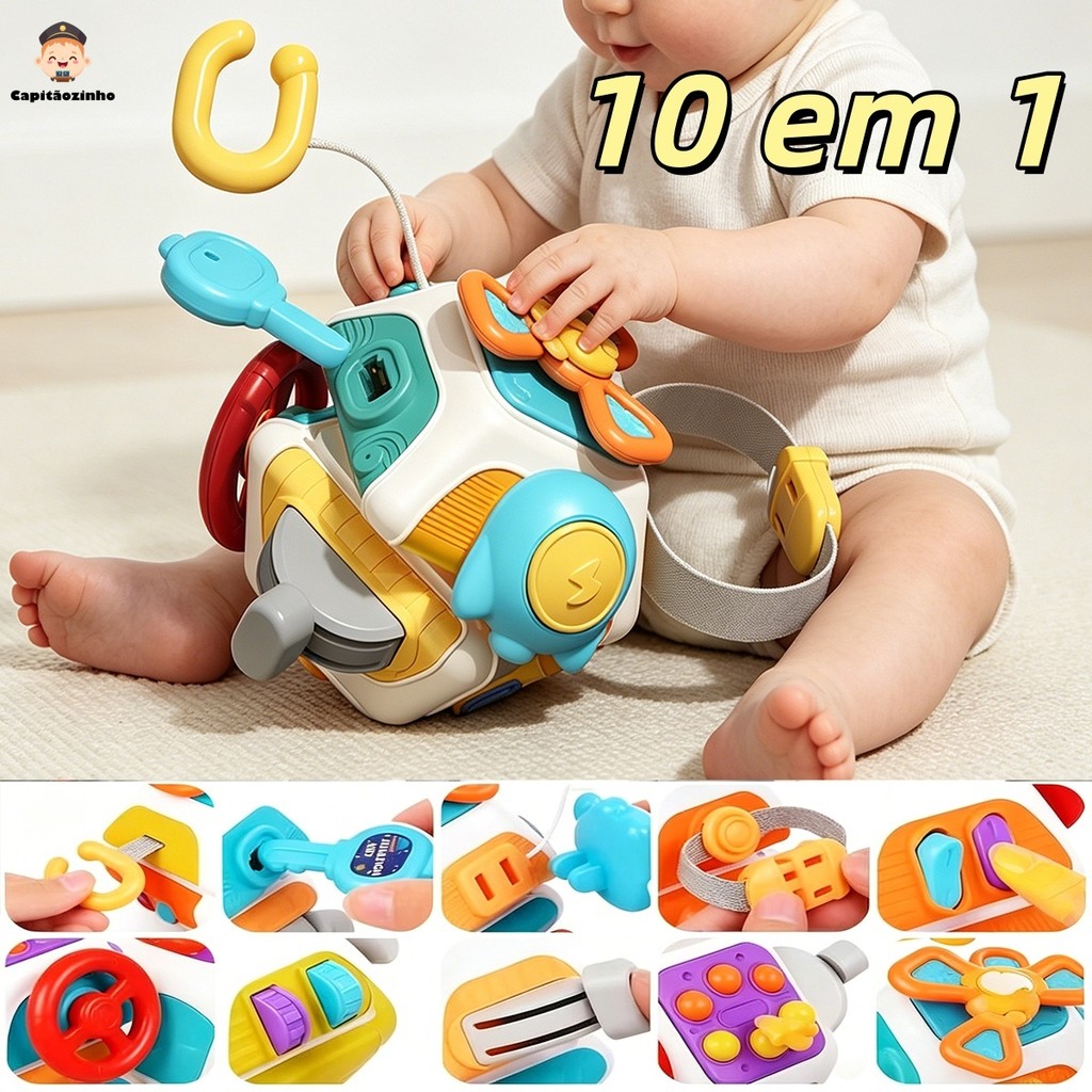 Fashional 10 in 1 Montessori Toys Sensory Cube Educational Baby Busy Board for Kids Anti Stress Fashional