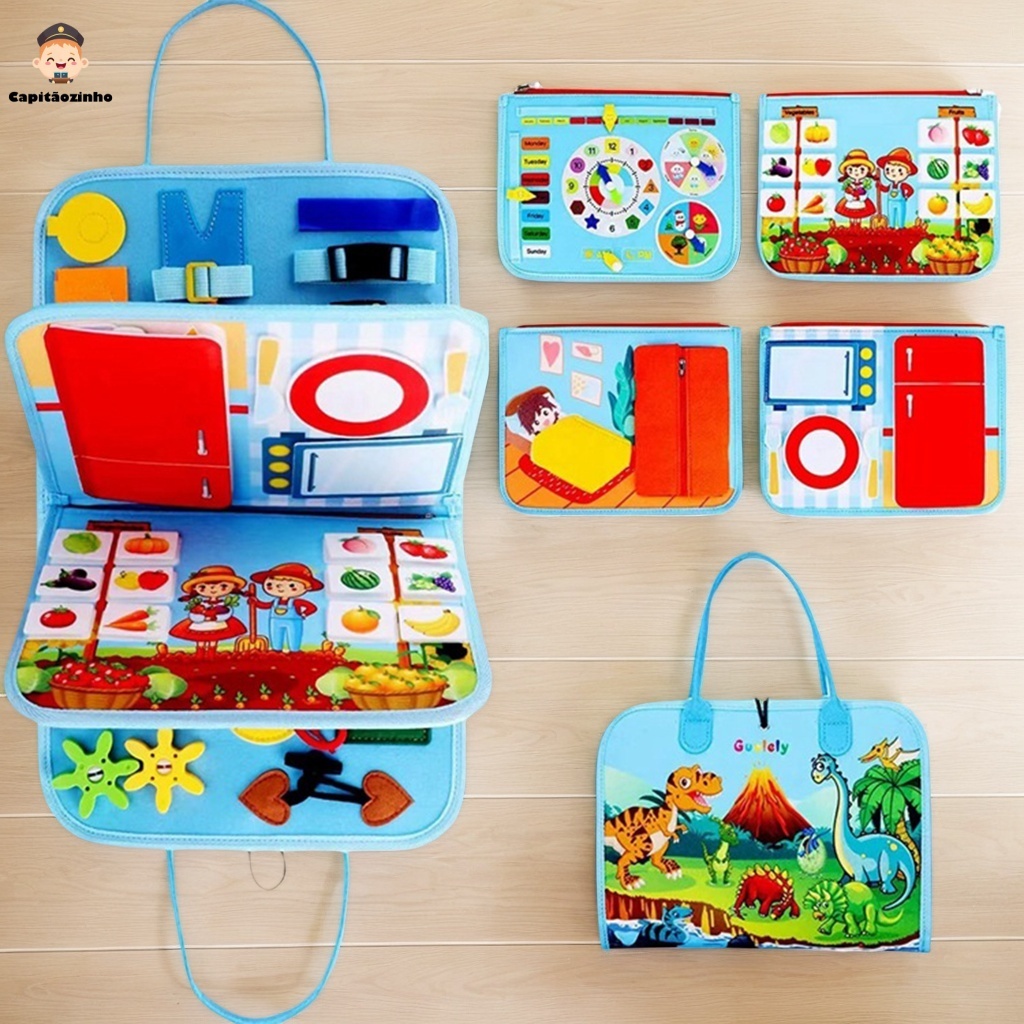 Montessori Busy Board Para Crianças-Brinquedos Sensoriais De Habilidades Básicas A Vida Com Botão De Zíper De Fivela