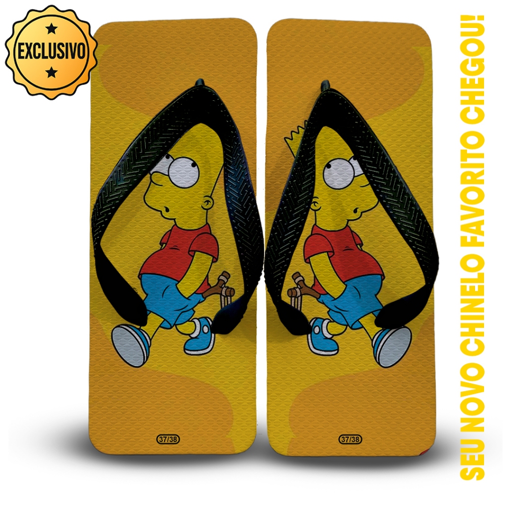Chinelo Quadrado Bart Simpson – Passinho Travesso - Estilo que Chama Atenção