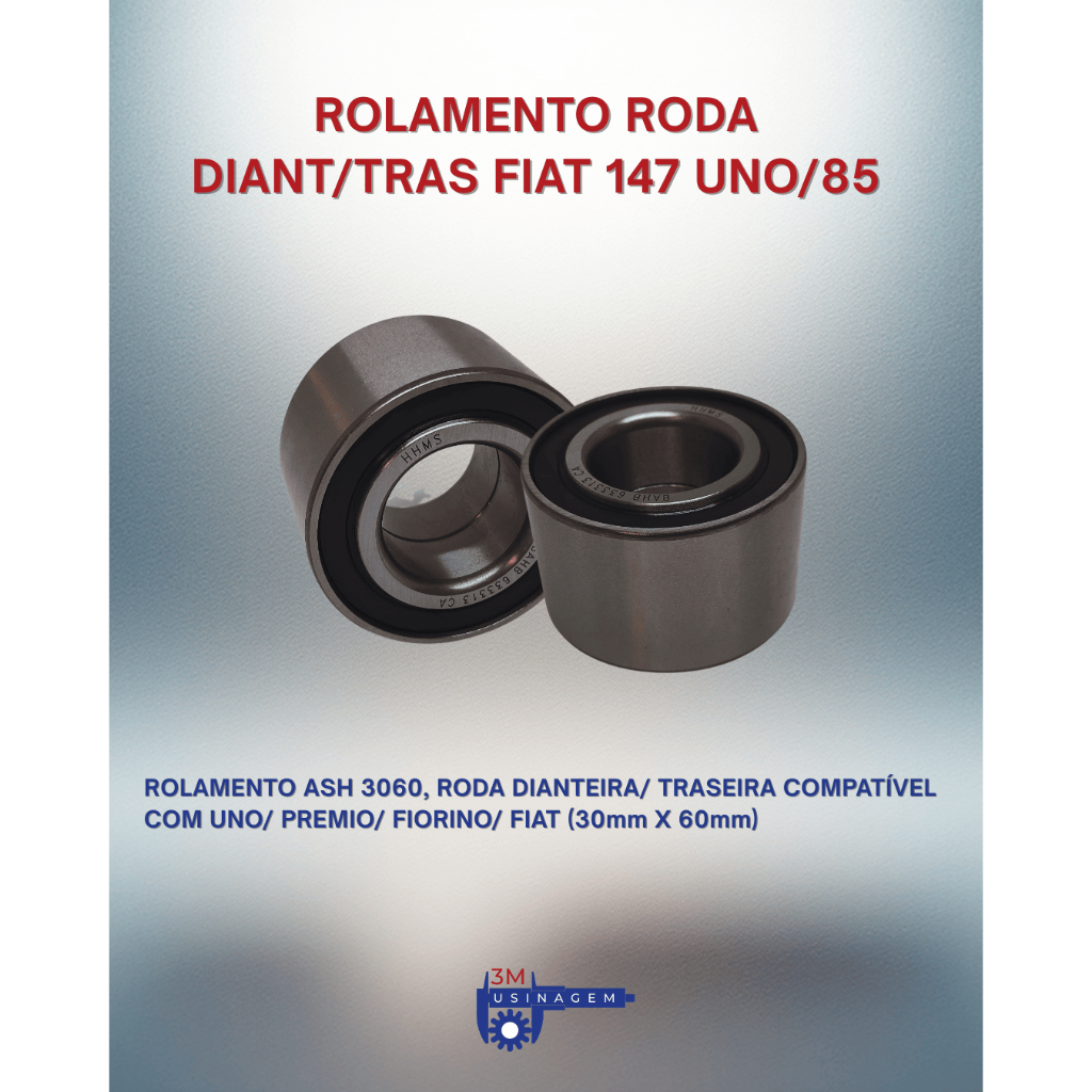 Kit com 2 Rolamento Roda  DIANT/TRAS Fiat 147 Uno/85