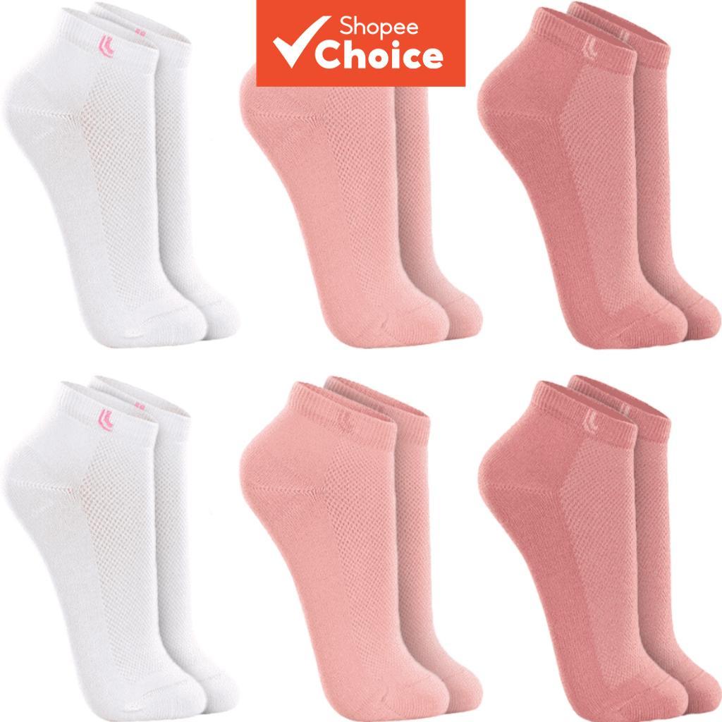 3 Pares De Meias Femininas De Corte Baixo De Algodão Respirável No Tornozelo (Preto/Branco/Cinza/Rosa)