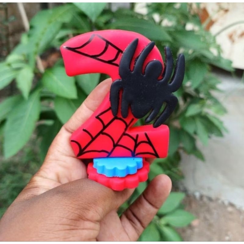 vela biscuit vermelha ARANHA PRETA homem Spider Personalizada Topo de bolo