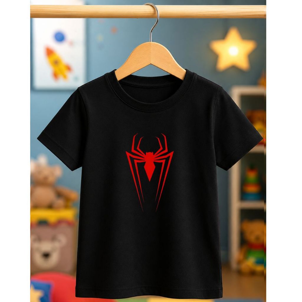 Camiseta Básica Infantil 100% Algodão Premium Camisa Streetwear Homem Aranha Vermelha Spider
