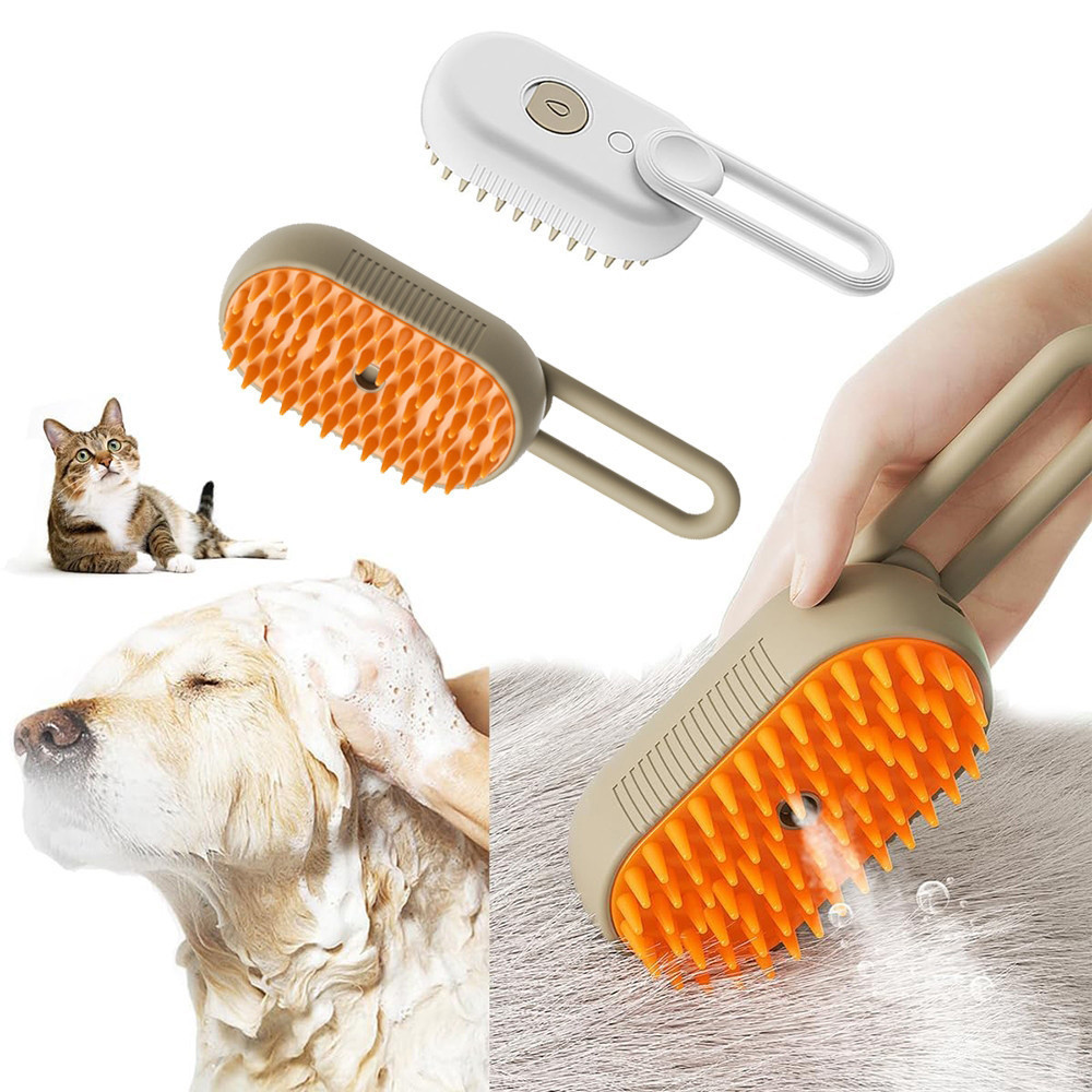 Escova A Vapor Para Gatos e Cães 3 Em 1 Elétricas Pentes De Massagem Animais Estimação